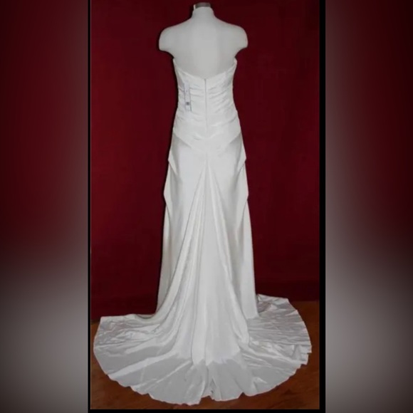 NWT NICOLE MILLER SILK STRAPLESS RUCHED BRIDAL WEDDING GOWN DRESS $1265 - Picture 9 of 11